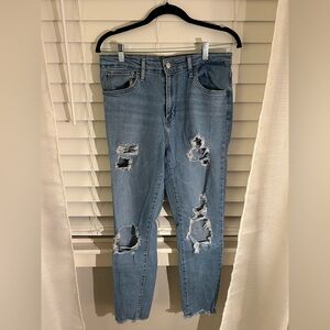 Levi's Light Blue Distressed Skinny Jeans